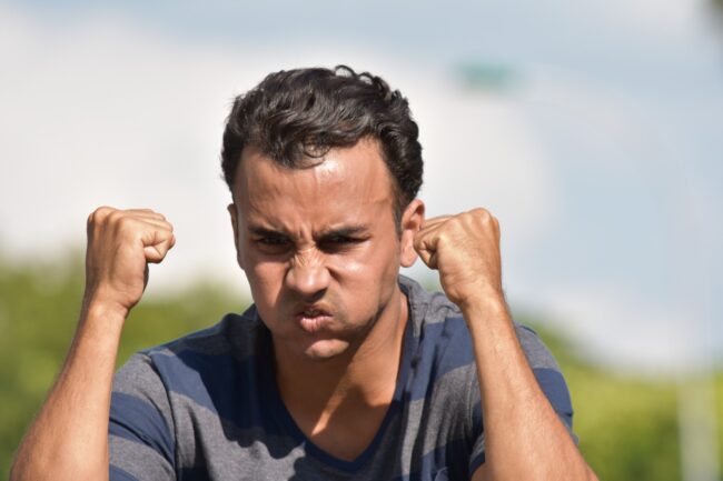 angry guy Man struggling to use TIPP skills