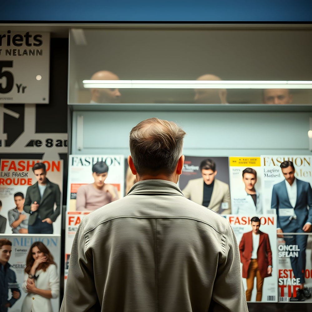man looking at magazines with men on them, wondering if he's in denial or if he has HOCD