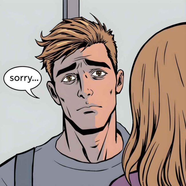 man with personalization cognitive distortion apologizes to someone.